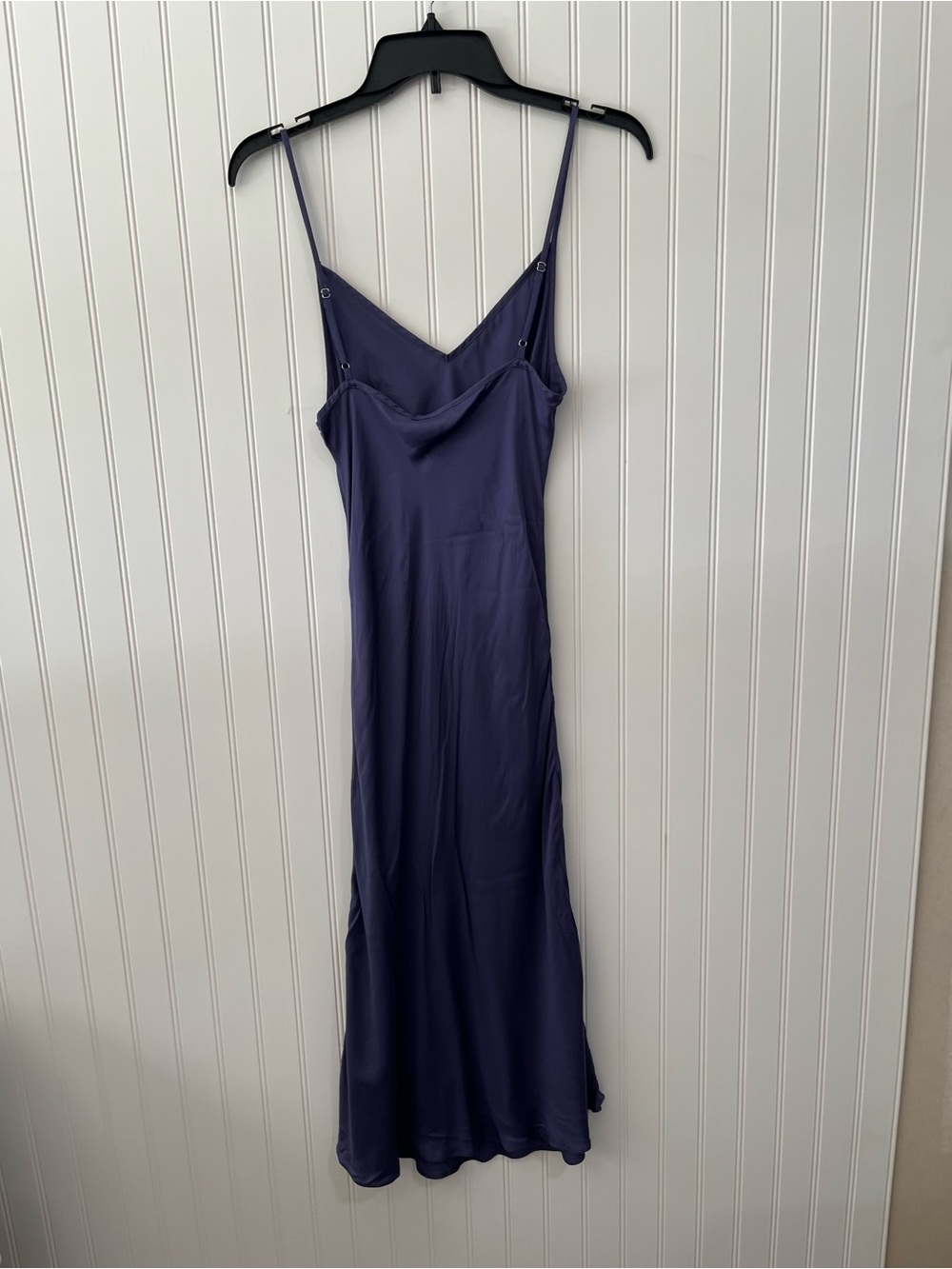 Satin Slip Dress in Deep Navy - Picture 2 of 3